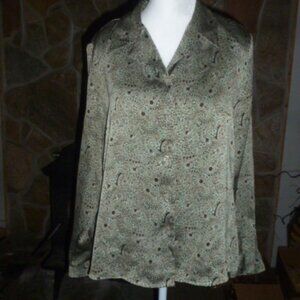 Laura Scott Petite Paisley Print Blouse – Size Petite